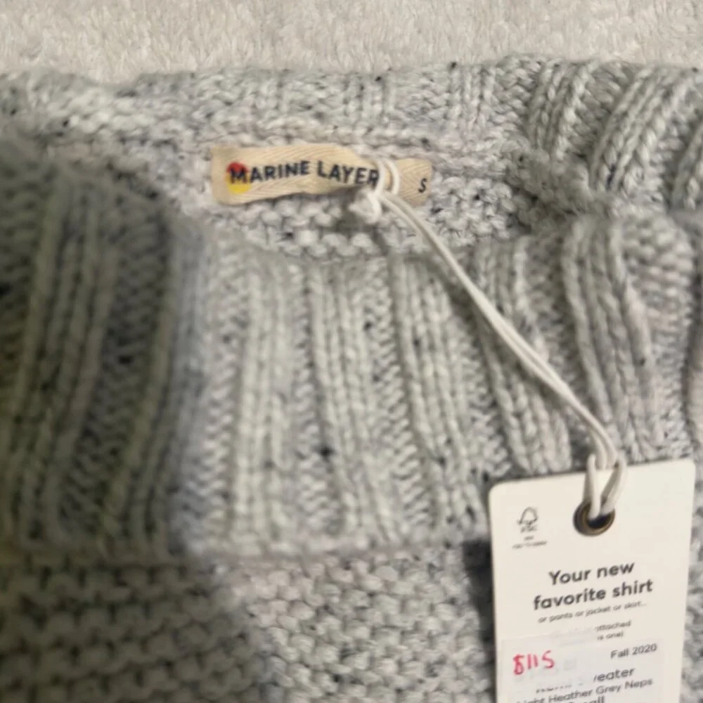 Marine‎ Layer Remi Womens Heather Grey Neps Turtleneck knit Sweater size Small